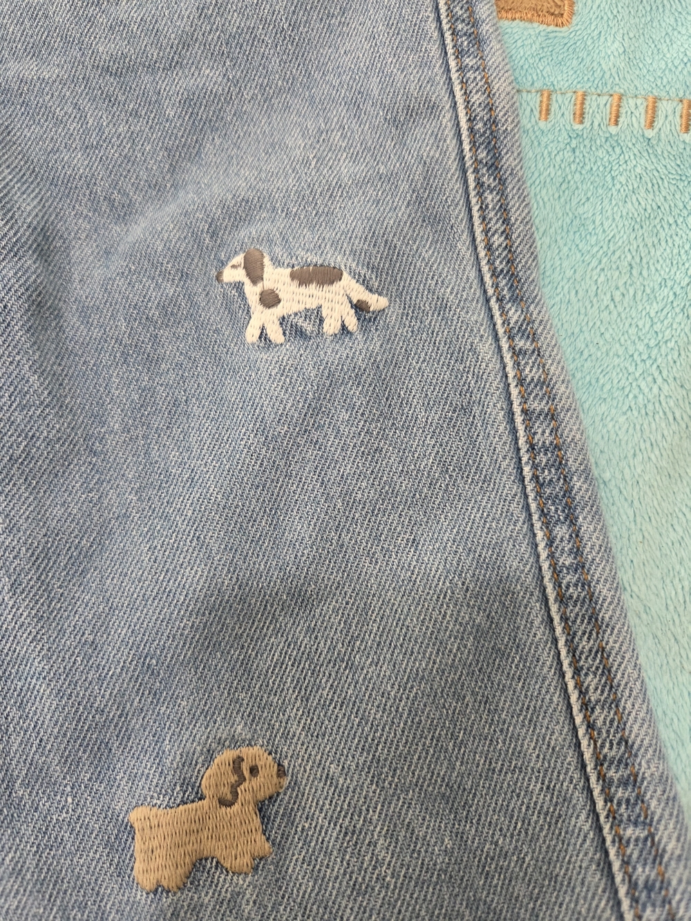H&M Light Blue Denim Jeans with Dog Patches - Picture 5 of 7